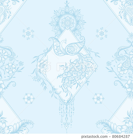 Eastern ethnic style mehendi, traditional indian henna pattern 80684287