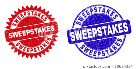 SWEEPSTAKES Round and Rosette Stamps with Grunge Style SWEEPSTAKES Round and Rosette Stamps with Grunge Style 80684334