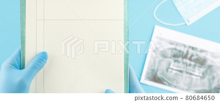 Dentist desk. Oral hygiene prevention concept. 80684650