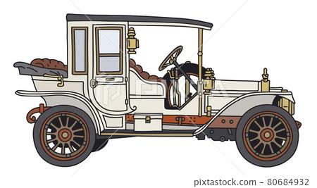 The vintage white car The vintage white car 80684932
