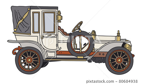 The vintage white car 80684938