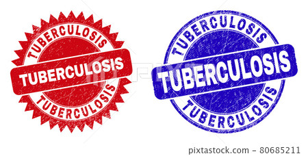TUBERCULOSIS Round and Rosette Stamp Seals with Distress Texture TUBERCULOSIS Round and Rosette Stamp Seals with Distress Texture 80685211