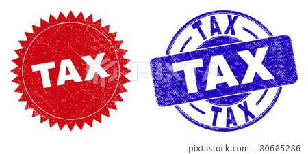 TAX Rounded and Rosette Stamps with Unclean Texture 80685286