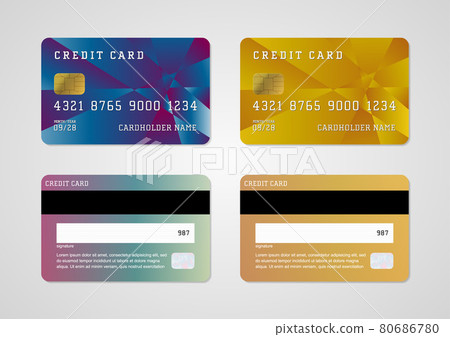 Illustration material with multiple credit cards set (with vector) 80686780