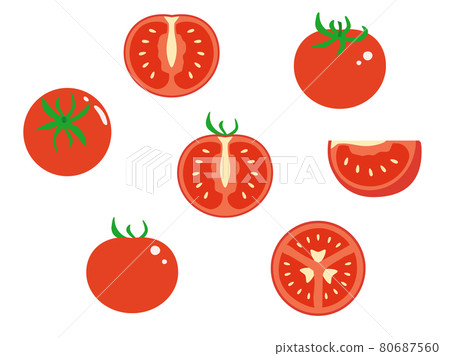 Illustration set of tomatoes 80687560