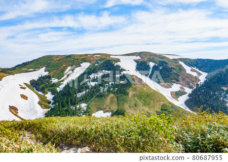 Early summer climbing Mt. Makihata (well ridge course): View of Mt. Makihata from the summit of Mt. Makihata 80687955