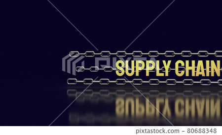 The metal chain and gold text supply chain for business or abstract background concept 3d rendering The metal chain and gold text supply chain for business or abstract background concept 3d rendering 80688348