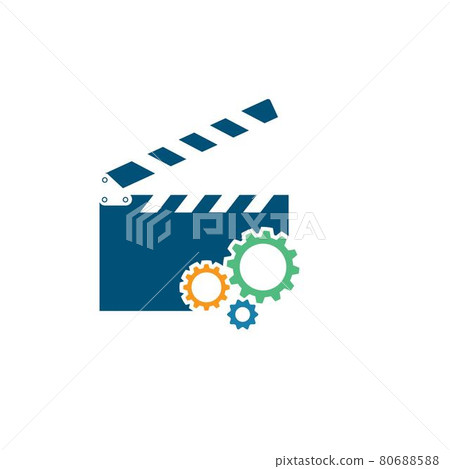 clapperboard gear   icon element vector illustration 80688588