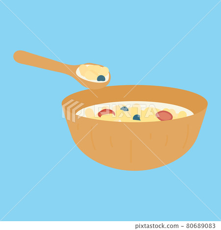 Simple and cute corn flakes illustration 80689083