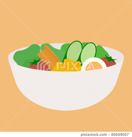 簡單可愛的沙拉插畫 80689087