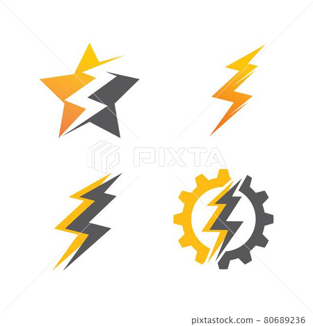 flash thunder bolt   illustration vector 80689236