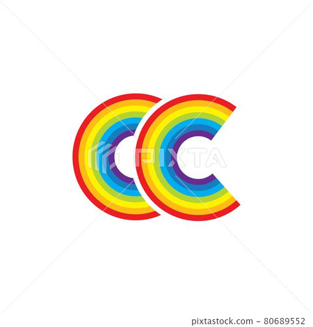 C Letter rainbow Template vector icon design 80689552
