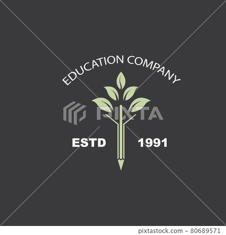 pencil leaf vector icon illustration 80689571