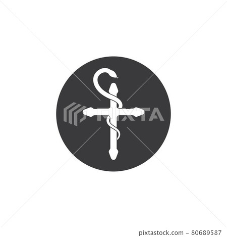 snake medical cross icon vector illustration design snake medical cross icon vector illustration design 80689587