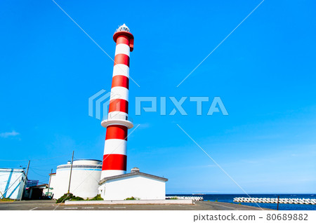 Wakkanai Lighthouse at Cape Noshappu, Wakkanai City, Hokkaido Wakkanai Lighthouse at Cape Noshappu, Wakkanai City, Hokkaido 80689882
