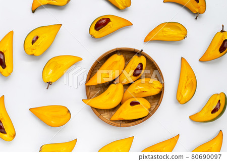 Canistel fruit on white background. 80690097