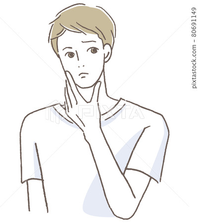 Men who suffer from skin problems 80691149