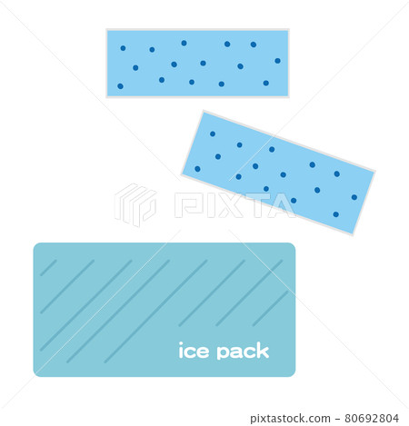 Vector illustration of cooling sheet and ice pack 80692804