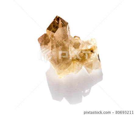 Smoky quartz gemstone on a white background 80693211