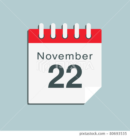 Icon day date 22 November, template calendar page Icon day date 22 November, template calendar page 80693535