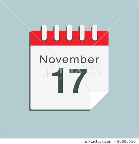 Icon day date 17 November, template calendar page 80693550