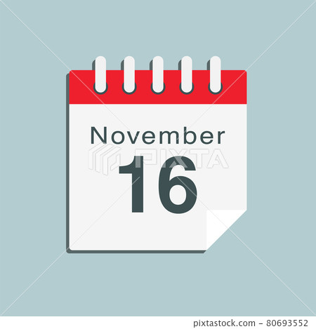 Icon day date 16 November, template calendar page 80693552
