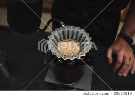 barista dripping coffee and slow coffee bar style barista dripping coffee and slow coffee bar style 80693819