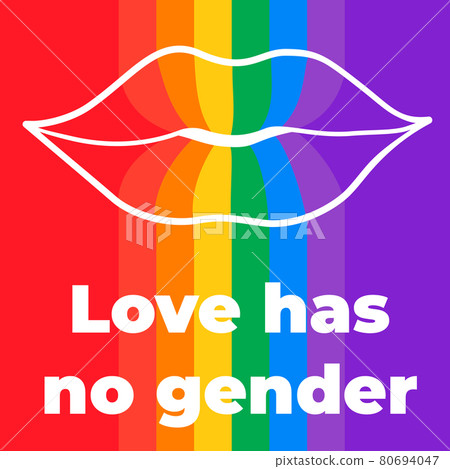 rainbow background with lips silhouette, lgbt flag rainbow background with lips silhouette, lgbt flag 80694047