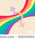 lgbt rainbow flag, symbol of masculinity and femininity 80694068