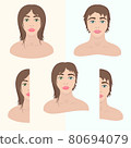 face of androgynous man, male and female portrait 80694079