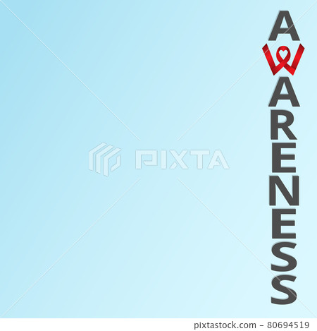 Awareness poster with space for text on blue gradient background. Awareness lettering. Heartshaped ribbon. Typography banner, design for getting attention to social issues. Vector Illustraion. EPS10. Awareness poster with space for text on blue gradient background. Awareness lettering. Heartshaped ribbon. Typography banner, design for getting attention to social issues. Vector Illustraion. EPS10. 80694519