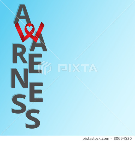 Awareness poster with space for text on blue gradient background. Awareness lettering. Heartshaped ribbon. Typography banner, design for getting attention to social issues. Vector Illustraion. EPS10. Awareness poster with space for text on blue gradient background. Awareness lettering. Heartshaped ribbon. Typography banner, design for getting attention to social issues. Vector Illustraion. EPS10. 80694520