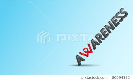 Awareness poster with space for text on blue gradient background. Awareness lettering. Heartshaped ribbon. Typography banner, design for getting attention to social issues. Vector Illustraion. EPS10. Awareness poster with space for text on blue gradient background. Awareness lettering. Heartshaped ribbon. Typography banner, design for getting attention to social issues. Vector Illustraion. EPS10. 80694523