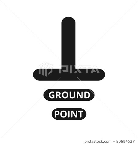 Ground icon, sign. Electrical symbol isolated on white background. ESD, EPA. Common ground point. Electrostatic protected area. Vector Illustration. EPS10. 80694527