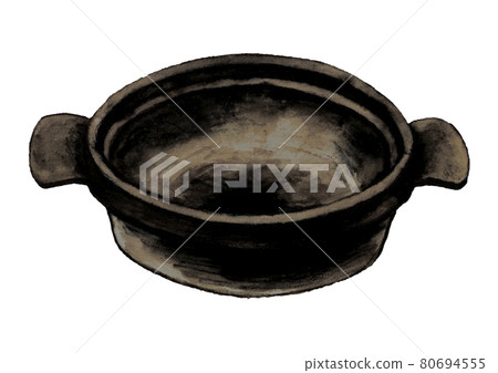 Illustration of a pot drawn with watercolor... - Stock Illustration ...