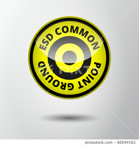 Ground icon, sign. Electrical symbol isolated. ESD, EPA. Common ground point. Electrostatic protected area. Vector Illustration. EPS10. 80694562