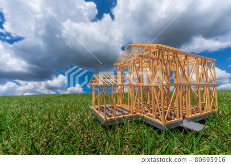 Architectural model structure real estate transaction blueprint 80695916