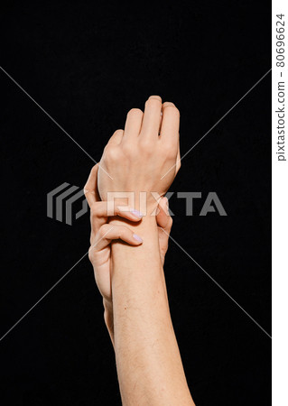 Woman hands showing different gestures 80696624