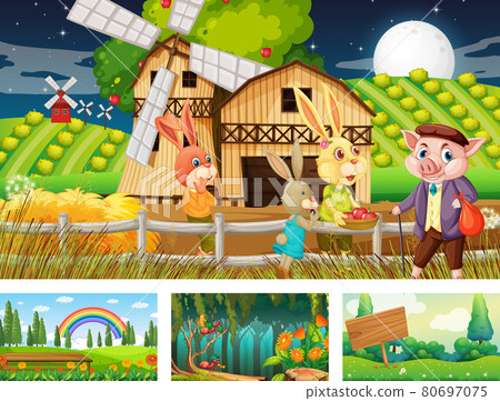 Four different nature horizontal scene Four different nature horizontal scene 80697075