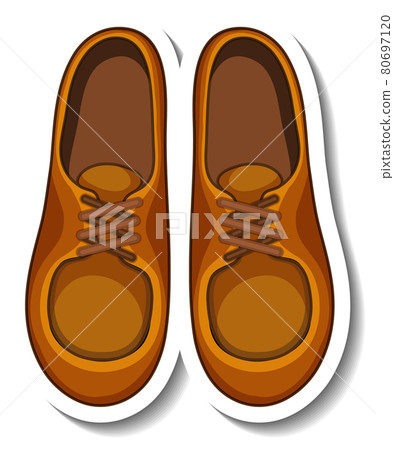 A sticker template with men's shoes isolated 80697120