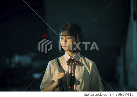Cinematic high school girl portrait 80697415