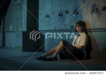 Cinematic high school girl portrait 80697455