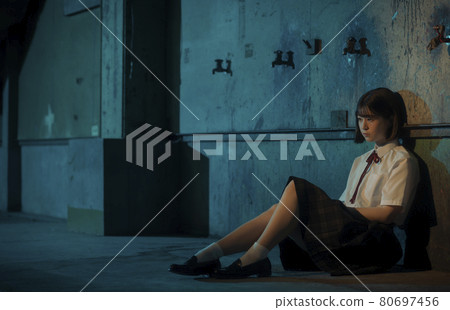 Cinematic high school girl portrait 80697456