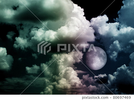 The moon in the night sky The moon in the night sky 80697469