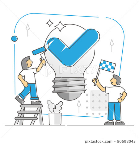 Project complete and business task done or finished monocolor outline concept 80698042