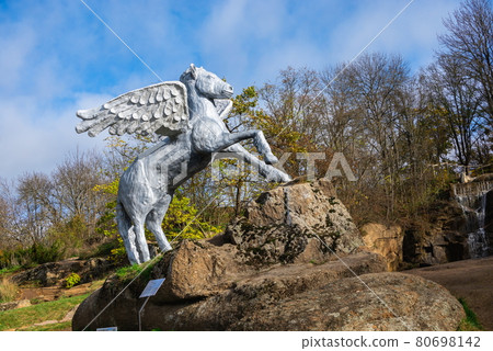 Park sculpture in the Sofiyivsky arboretum in Ukraine 80698142