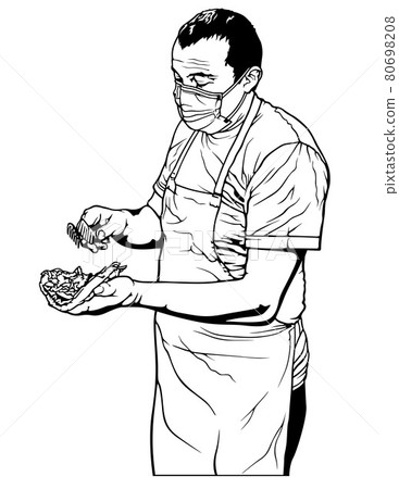 Cook Preparing a Turkish Doner Kebab Cook Preparing a Turkish Doner Kebab 80698208