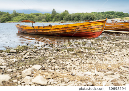 Keswick, English Lake District, U.K. 28 July, 2021. Beautiful old boats at the lake. Popular place to visit in U.K 80698294
