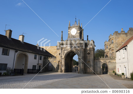 Bishop, Auckland, U.K. 27 July, 2021. Bishop Auckland town hall. North of United Kingdom, popular town to visit. Beautiful old british buildings. Bishop, Auckland, U.K. 27 July, 2021. Bishop Auckland town hall. North of United Kingdom, popular town to visit. Beautiful old british buildings. 80698316