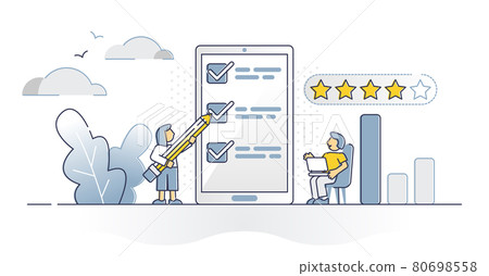 Survey rating answers report as client satisfaction research outline concept 80698558